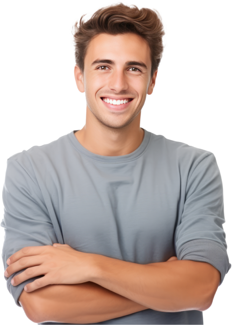 Happy man cutout